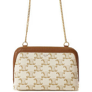 Celine Triomphe Canvas Chain Clutch Shoulder Bag